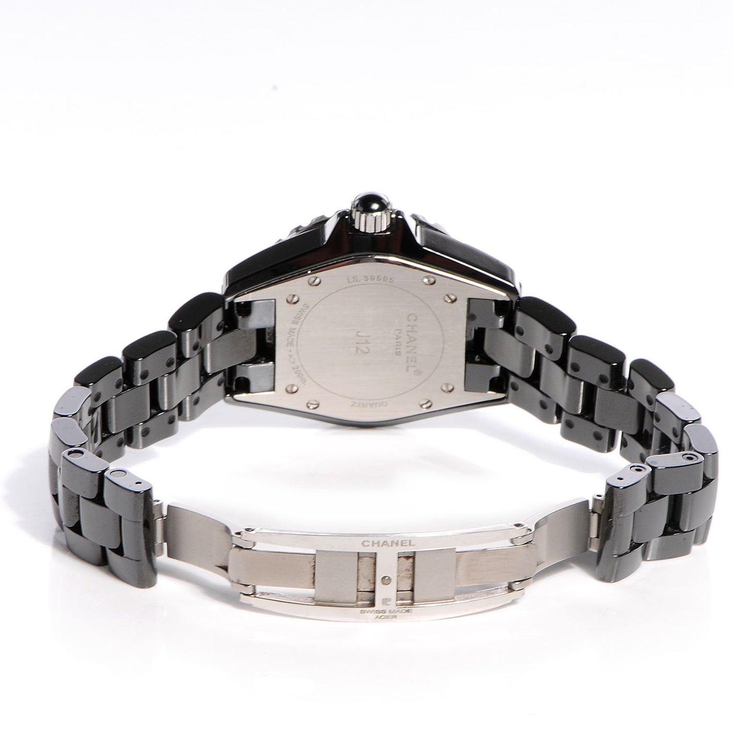 Stainless Steel Ceramic Ruby 33mm J12 Quartz Watch Black