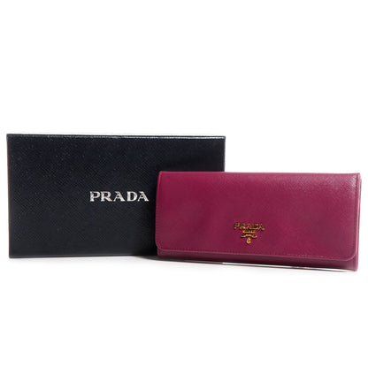 Prada Saffiano Metal Continental Flap Wallet Ametista 9 of 10