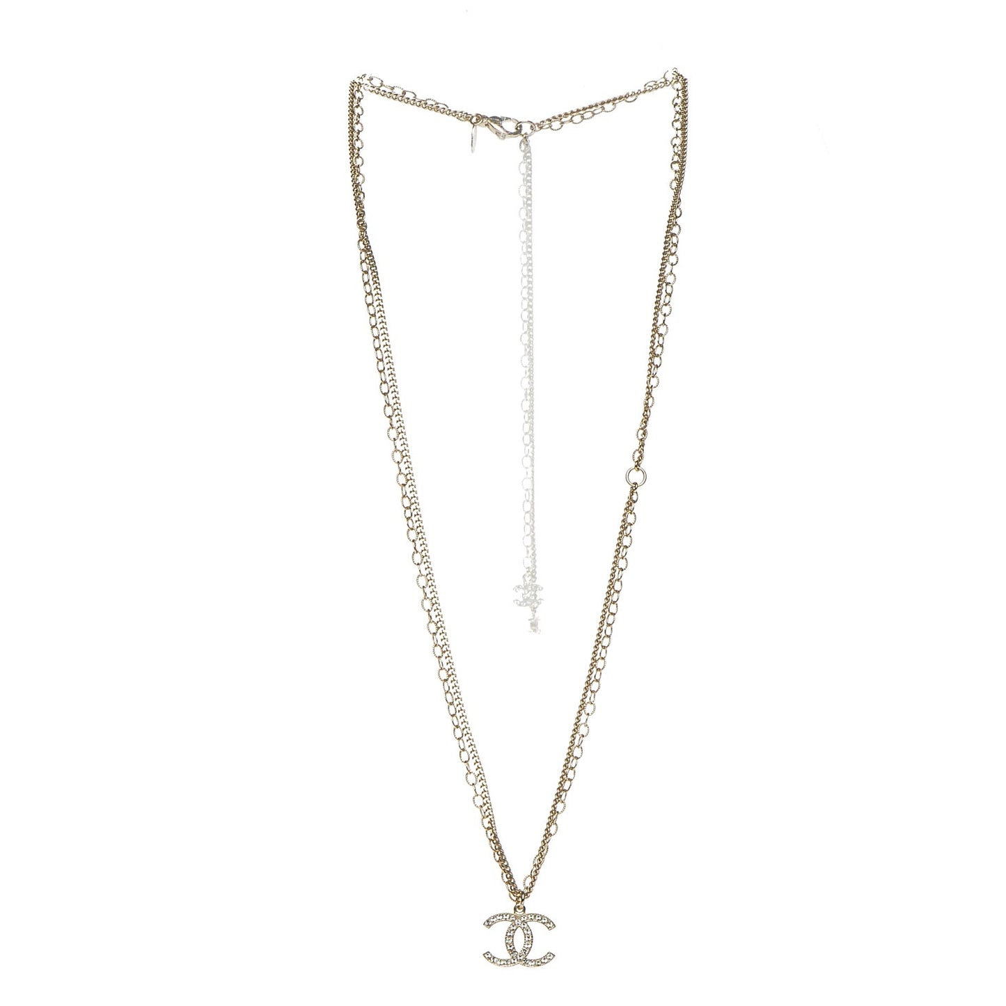 Crystal CC Necklace Gold
