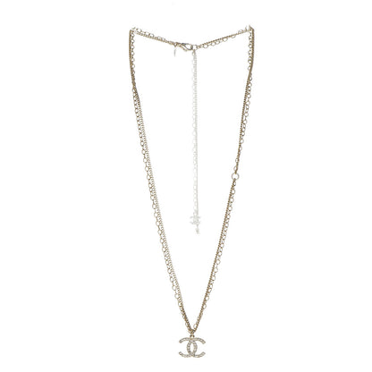 Chanel Crystal CC Necklace Gold 4 of 6