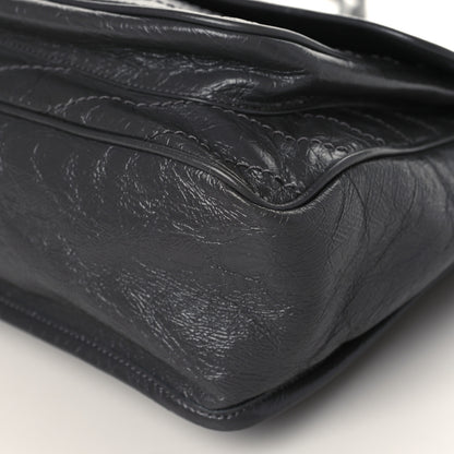 Saint Laurent Crinkled Calfskin Matelasse Monogram Large Niki Chain Satchel Asphalt 10 of 10