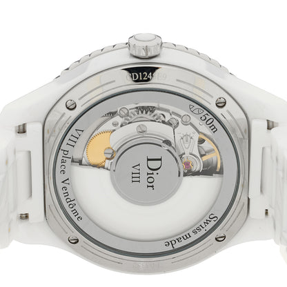 Christian Dior Stainless Steel Ceramic Diamond Bezel Mother of Pearl 38mm Dior VIII Automatic Watch White 4 of 5