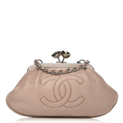 Chanel Lambskin CC Kiss Lock Evening Clutch Light Pink 1 of 8