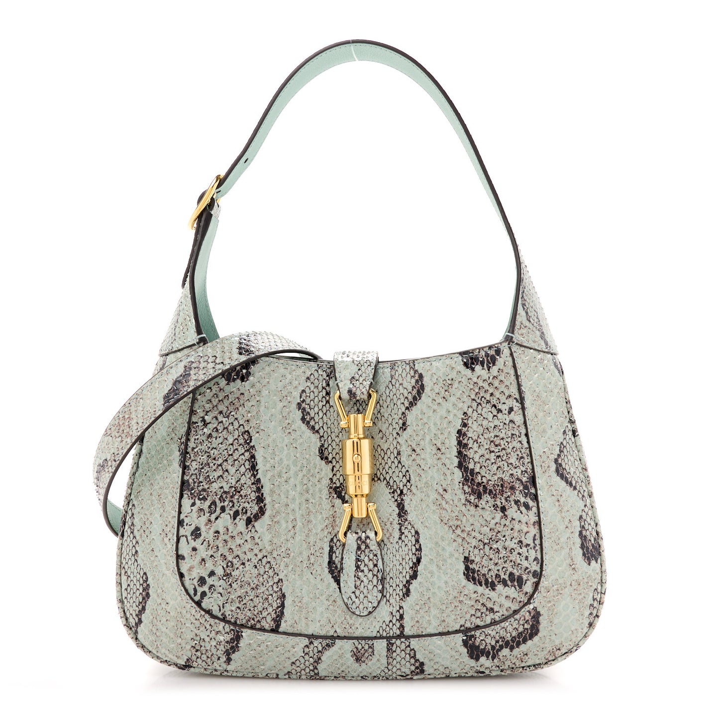 Snakeskin Calfskin Small Jackie 1961 Hobo Teal Light Teal