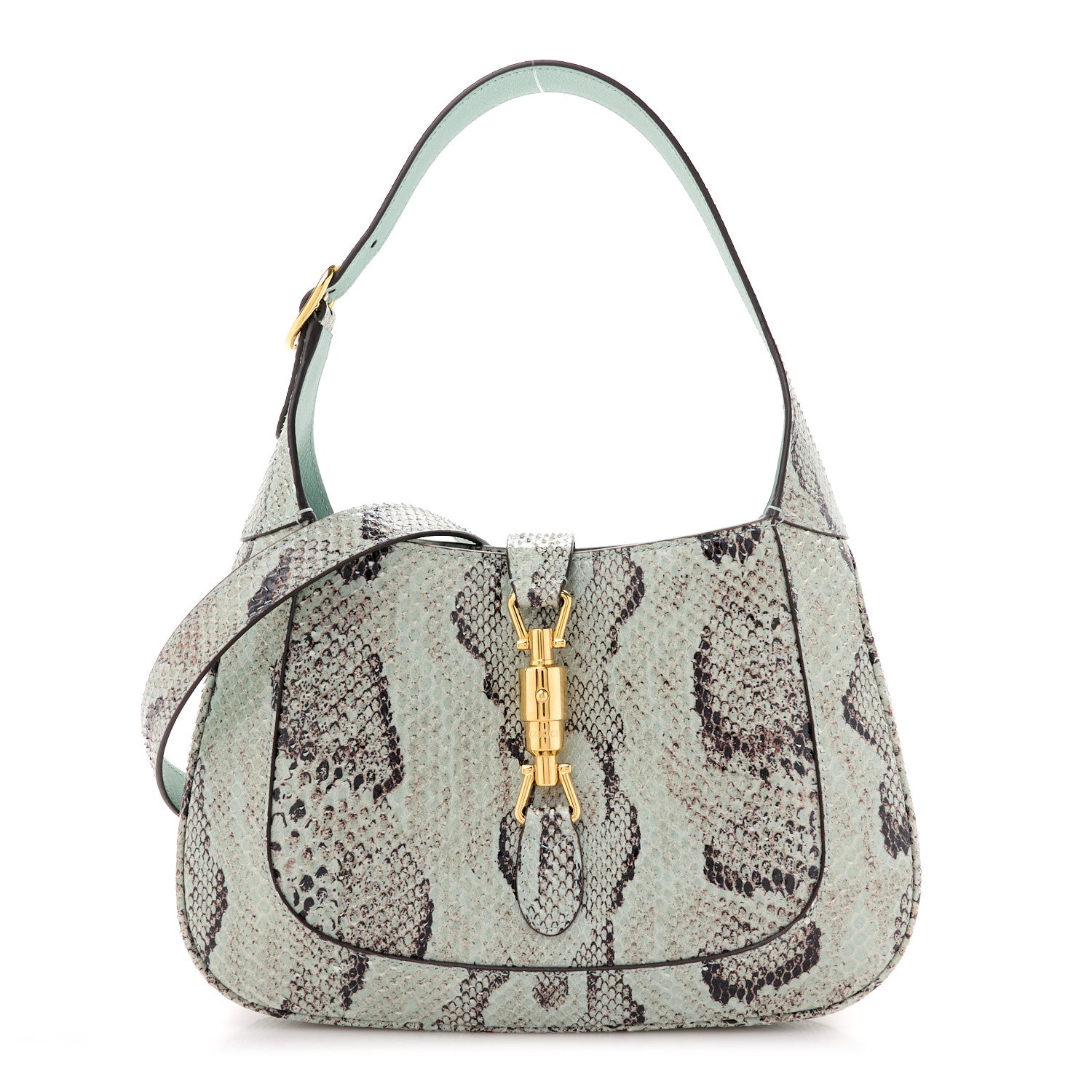 Gucci Snakeskin Calfskin Small Jackie 1961 Hobo Teal Light Teal 1 of 10