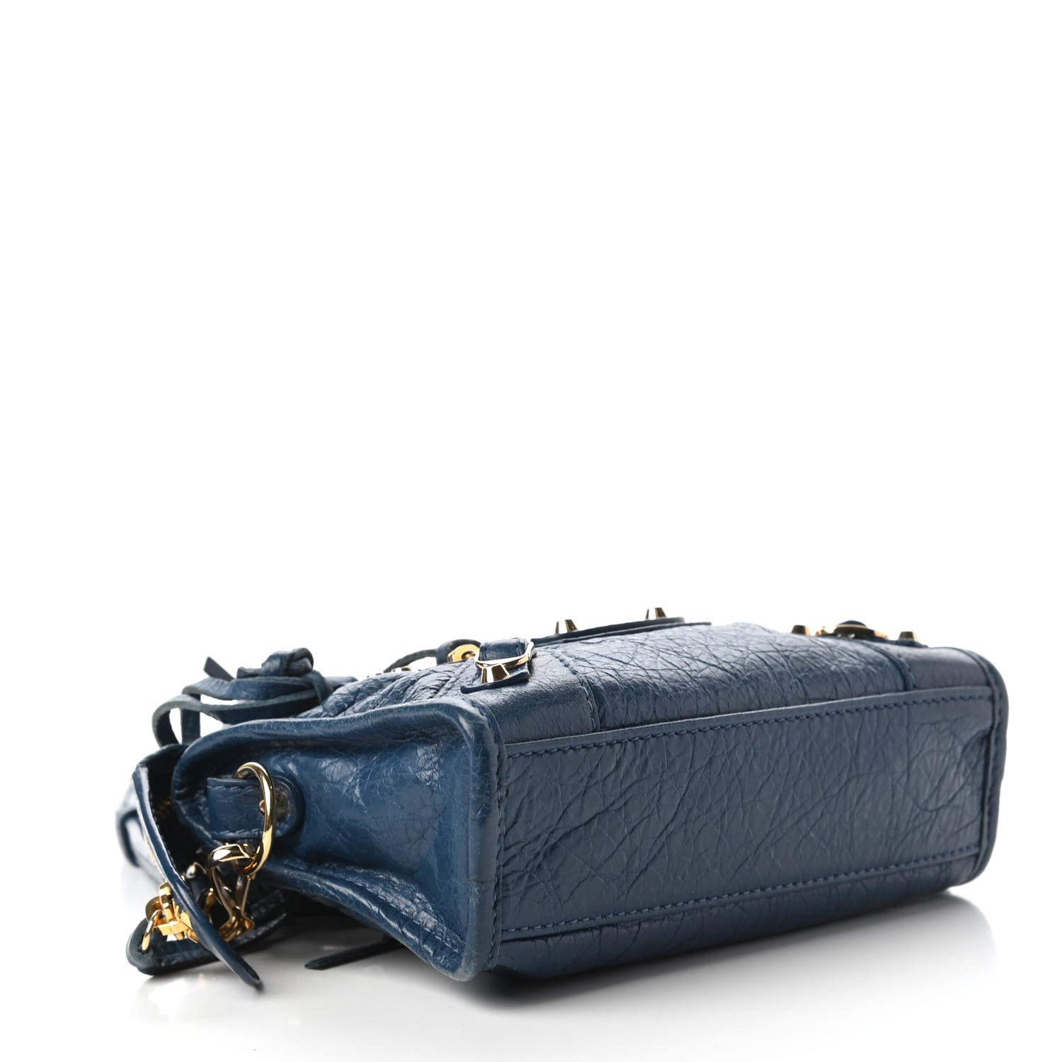 Balenciaga Agneau Classic Gold Hardware Nano City Bleu Profond 4 of 10