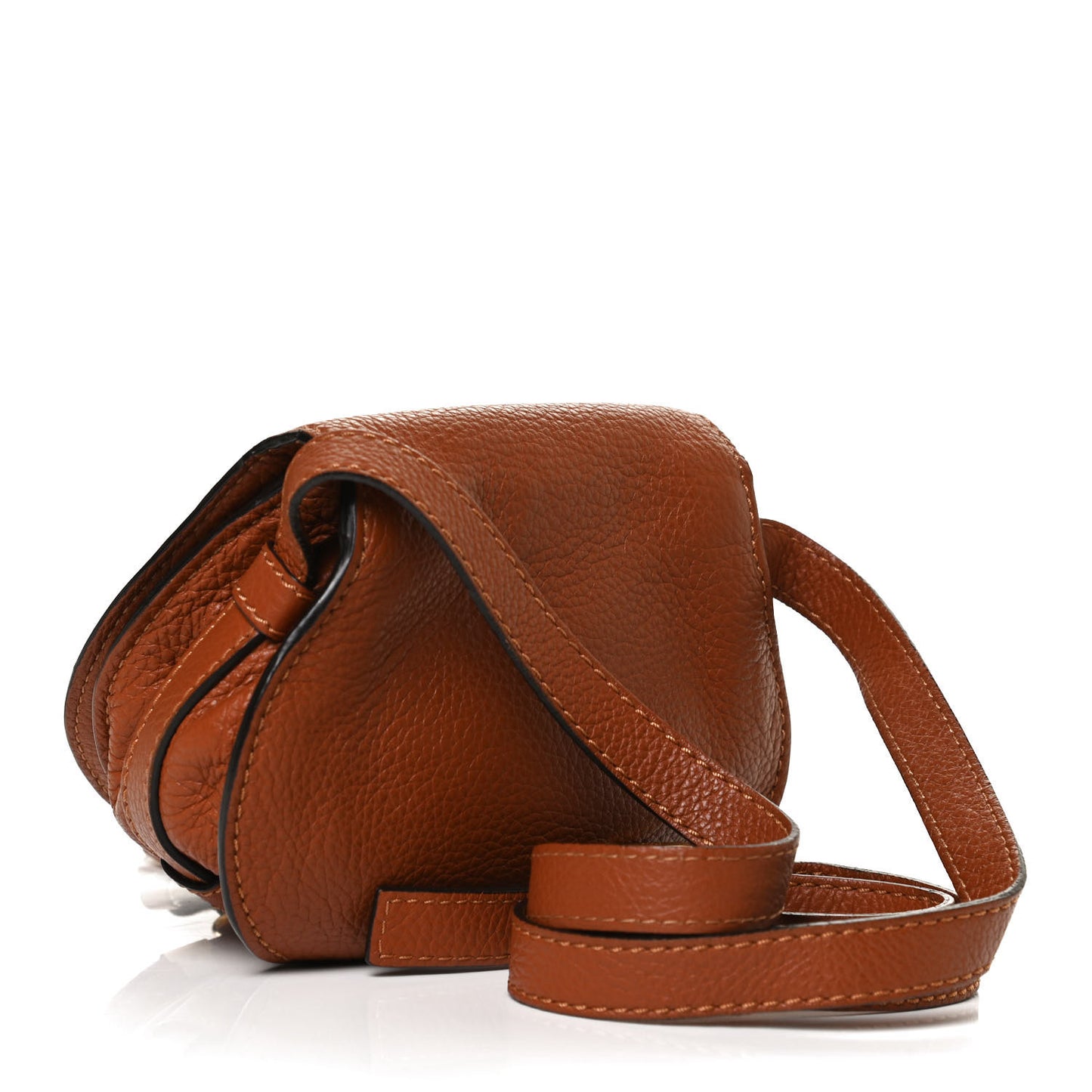 Calfskin Mini Marcie Round Crossbody Bag Tan