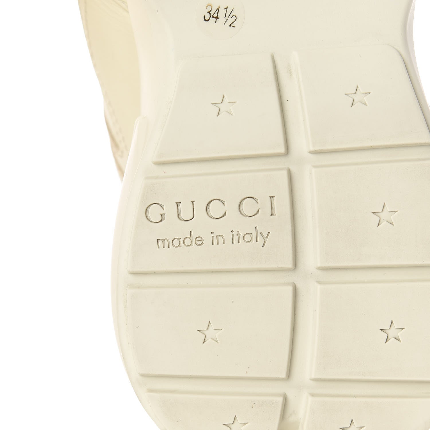 Gucci Calfskin Logo Womens Rhyton Sneakers 34.5 Ivory 6 of 8