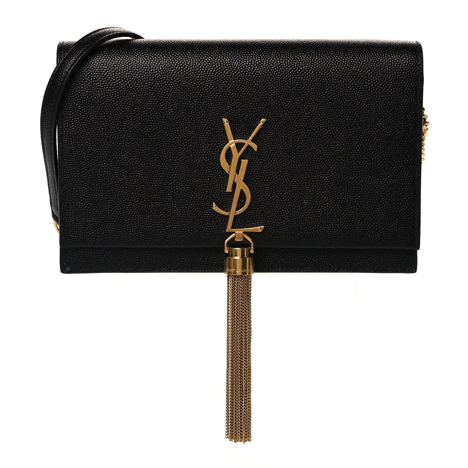 Saint Laurent Grain De Poudre Classic Monogram Kate Tassel Chain Wallet Black 1 of 10