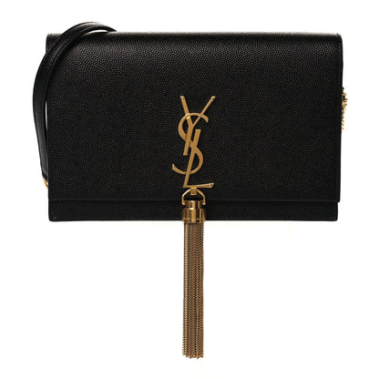 Saint Laurent Grain De Poudre Classic Monogram Kate Tassel Chain Wallet Black 1 of 10