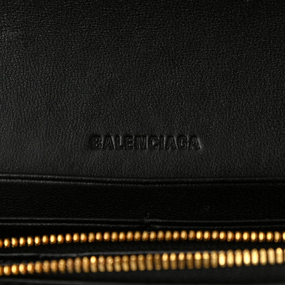 Balenciaga Extra Supple Calfskin Crocodile Embossed Gossip Wallet On Chain Black 6 of 11