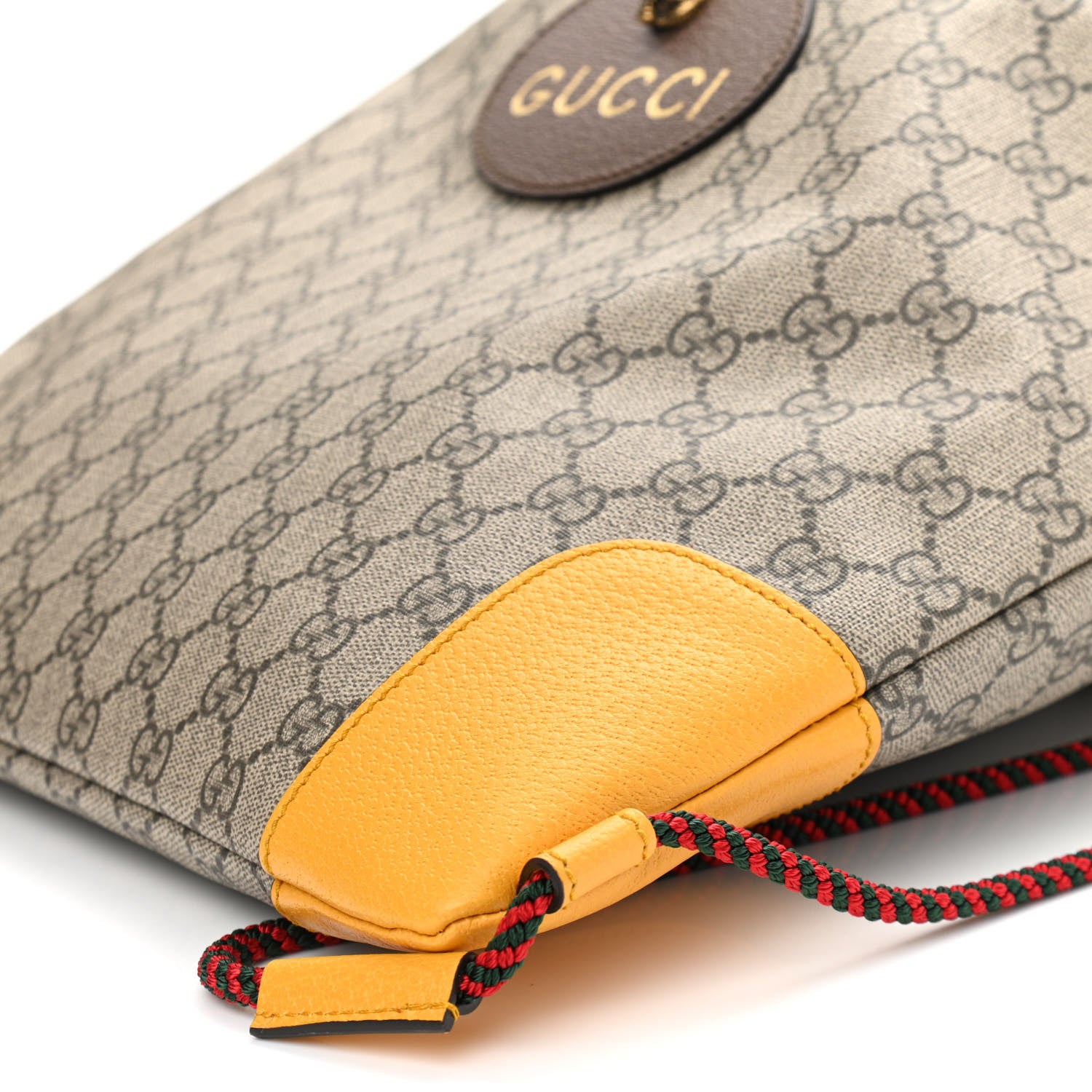 Gucci GG Supreme Monogram Neo Vintage Drawstring Backpack Beige New Acero Crop 10 of 10