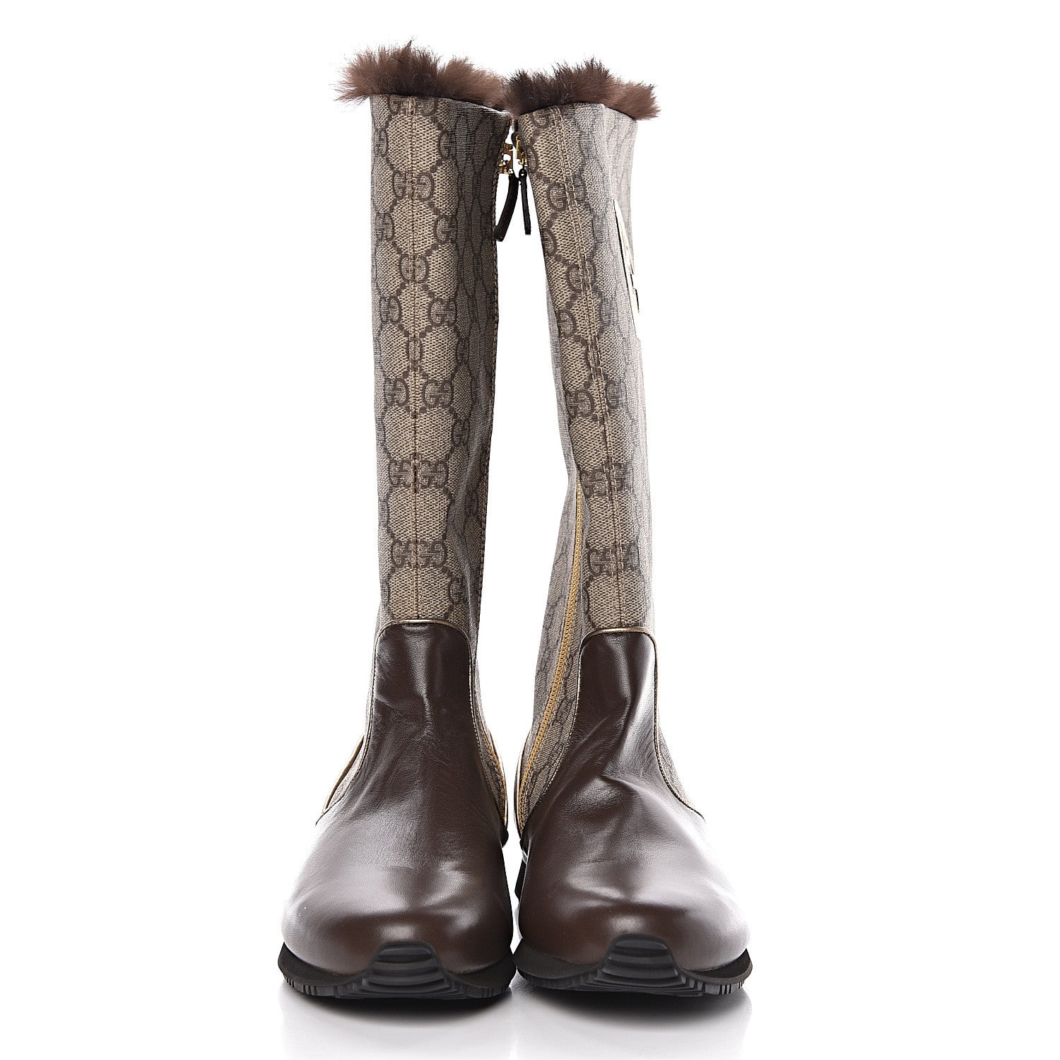 Gucci GG Plus Monogram Knee High Boots 38 Beige Ebene 2 of 10