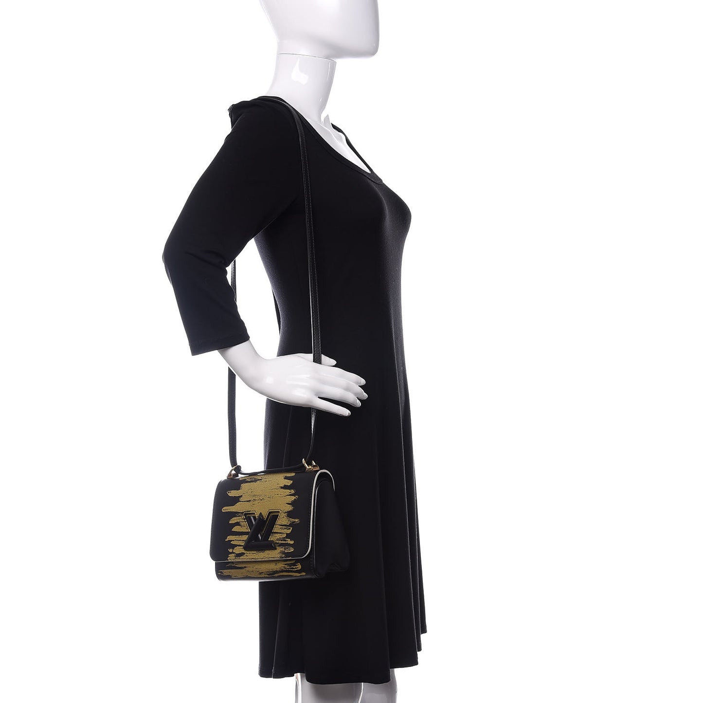 Calfskin Twist Shoulder Bag PM Light Gold