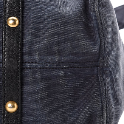 Miu Miu Washed Canvas Canapa Shopping Pattina Tote Bleuette 21 of 22