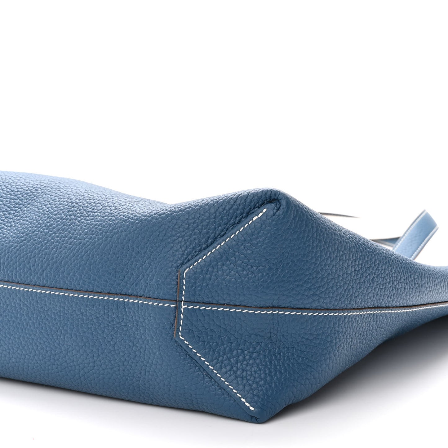 Taurillon Clemence Double Sens 45 Reversible Tote Bleu Thalassa White