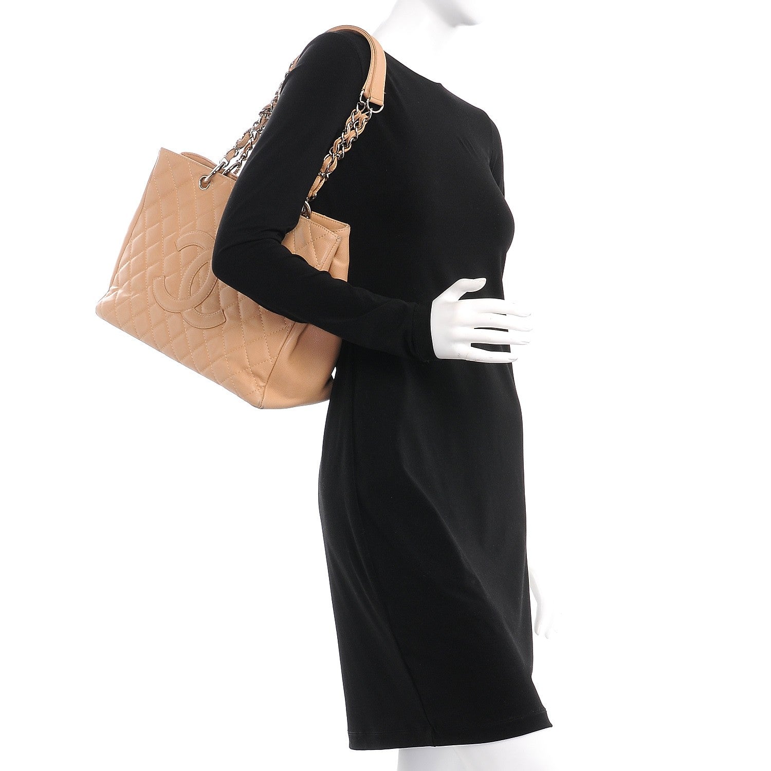 Chanel Caviar Quilted Grand Shopping Tote GST Beige 2 of 18