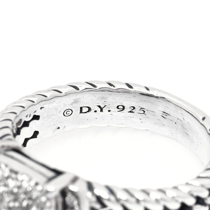 David Yurman Sterling Silver Diamond 10mm Petite Wheaton Ring 49 5 4 of 4