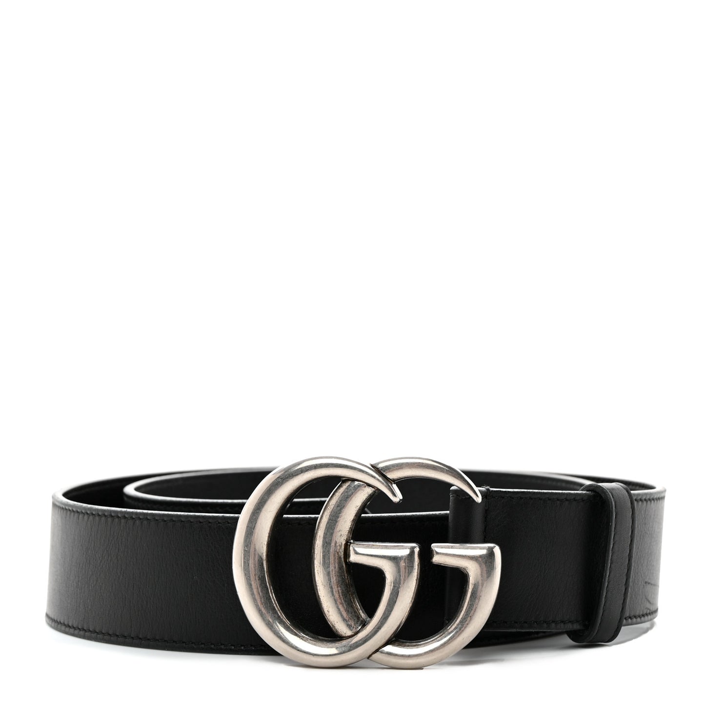 Moon Calfskin Nickel Double G 40mm Belt 85 34 Black