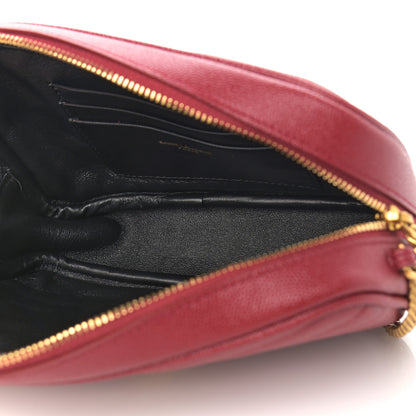 Saint Laurent Grain De Poudre Matelasse Monogram Mini Lou Camera Bag Opyum Red 5 of 9