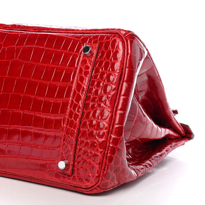 Hermes Shiny Porosus Crocodile Birkin 35 Braise 9 of 10