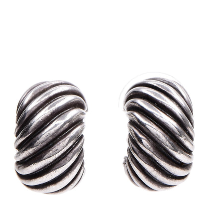 David Yurman Sterling Silver Sculpted Cable Classics Hoop Earrings 1 of 5