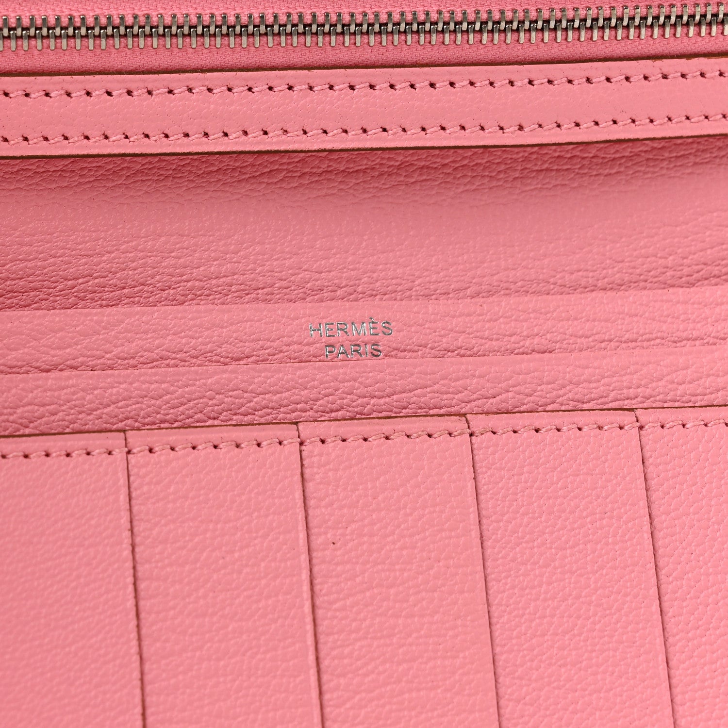 Hermes Chevre Mysore Bearn Gusset Wallet Rose Confetti 6 of 8