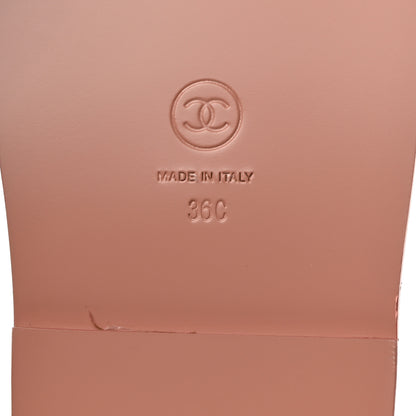 Chanel Lambskin Quilted Velcro Dad Chain CC Slide Sandals 36 Pink 8 of 9