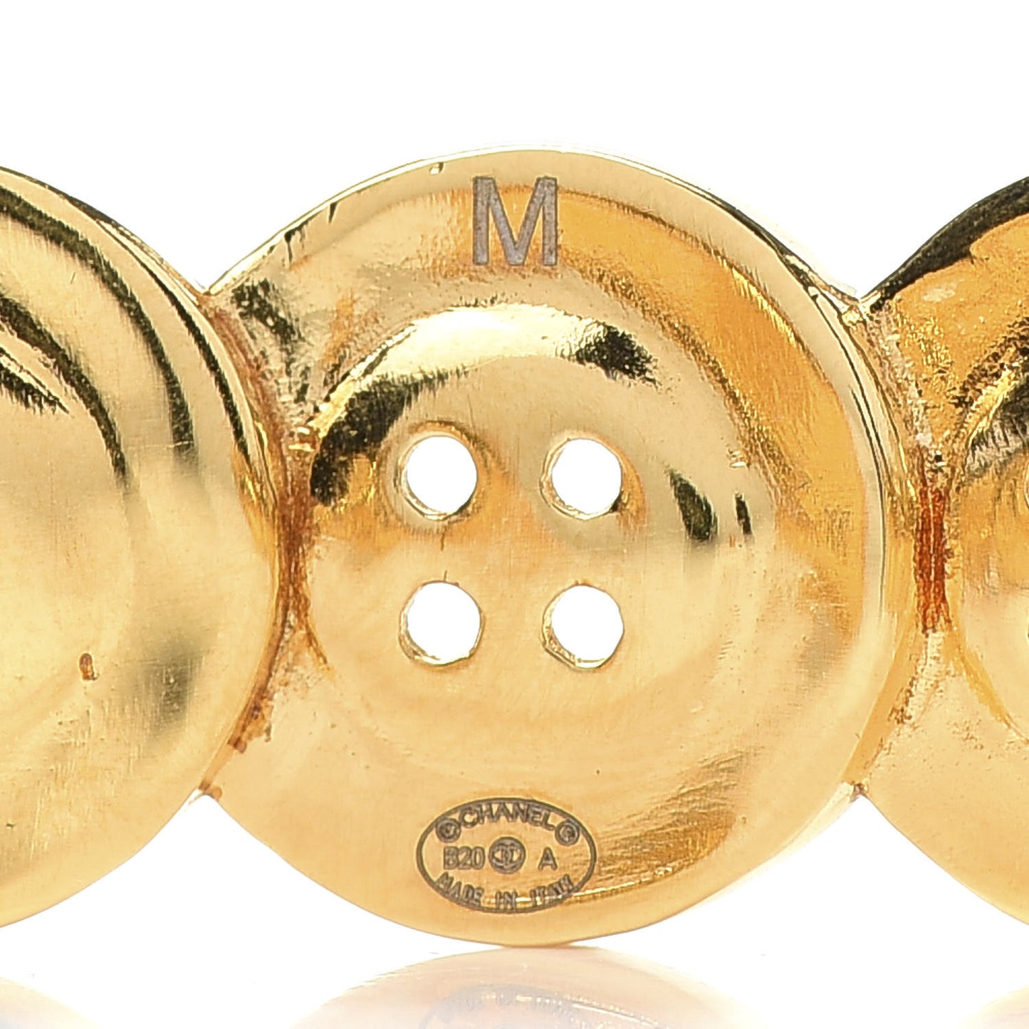 Metal Paris Button Logo Cuff Bracelet Gold