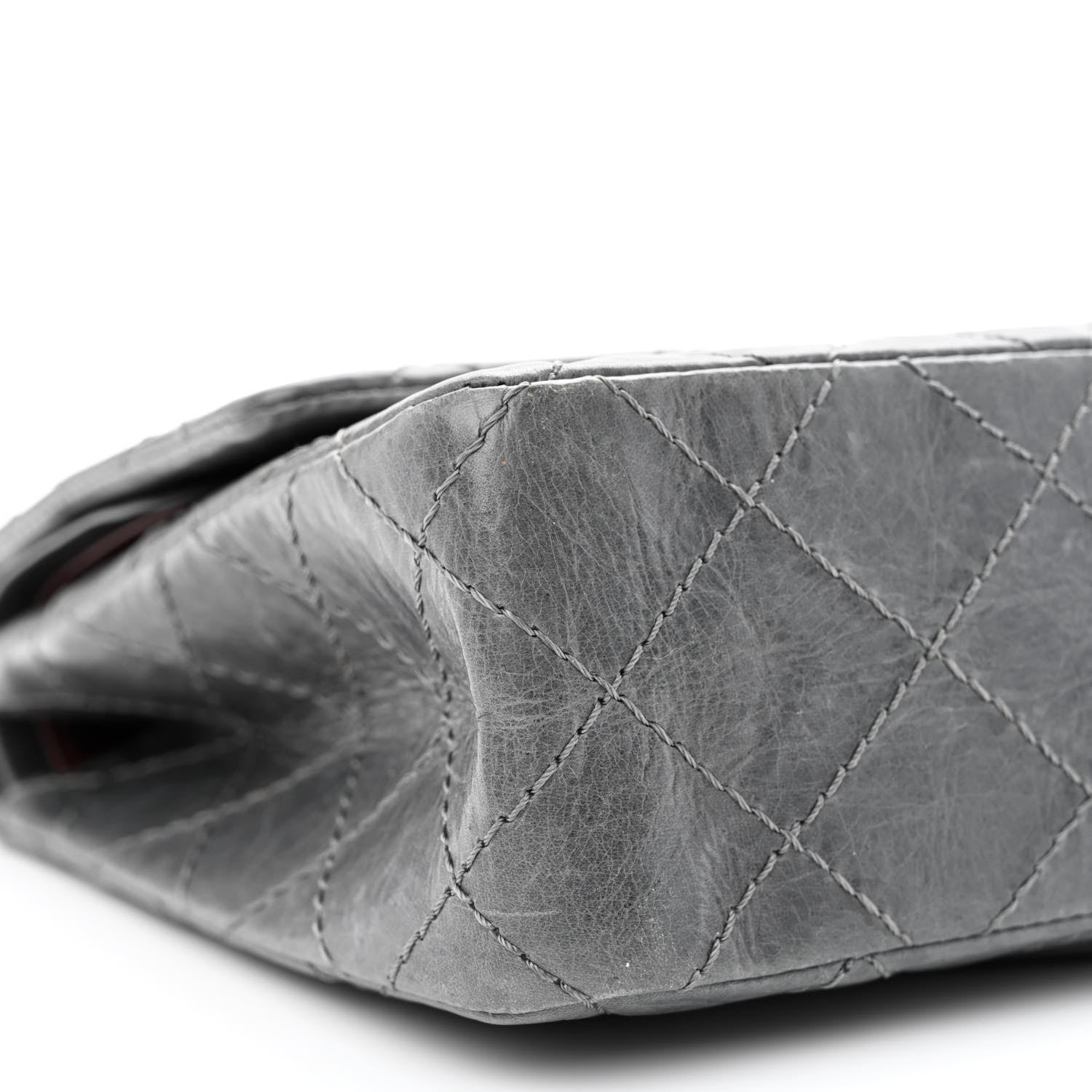 Chanel Aged Calfskin Quilted 50th Anniversary 2.55 Reissue Flap 226 Grey 10 of 12
