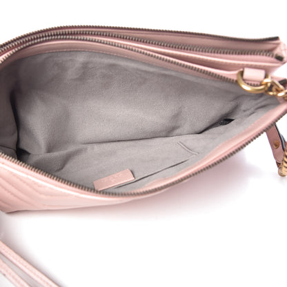 Gucci Calfskin Matelasse GG Marmont Double Zip Chain Bag Perfect Pink 6 of 13