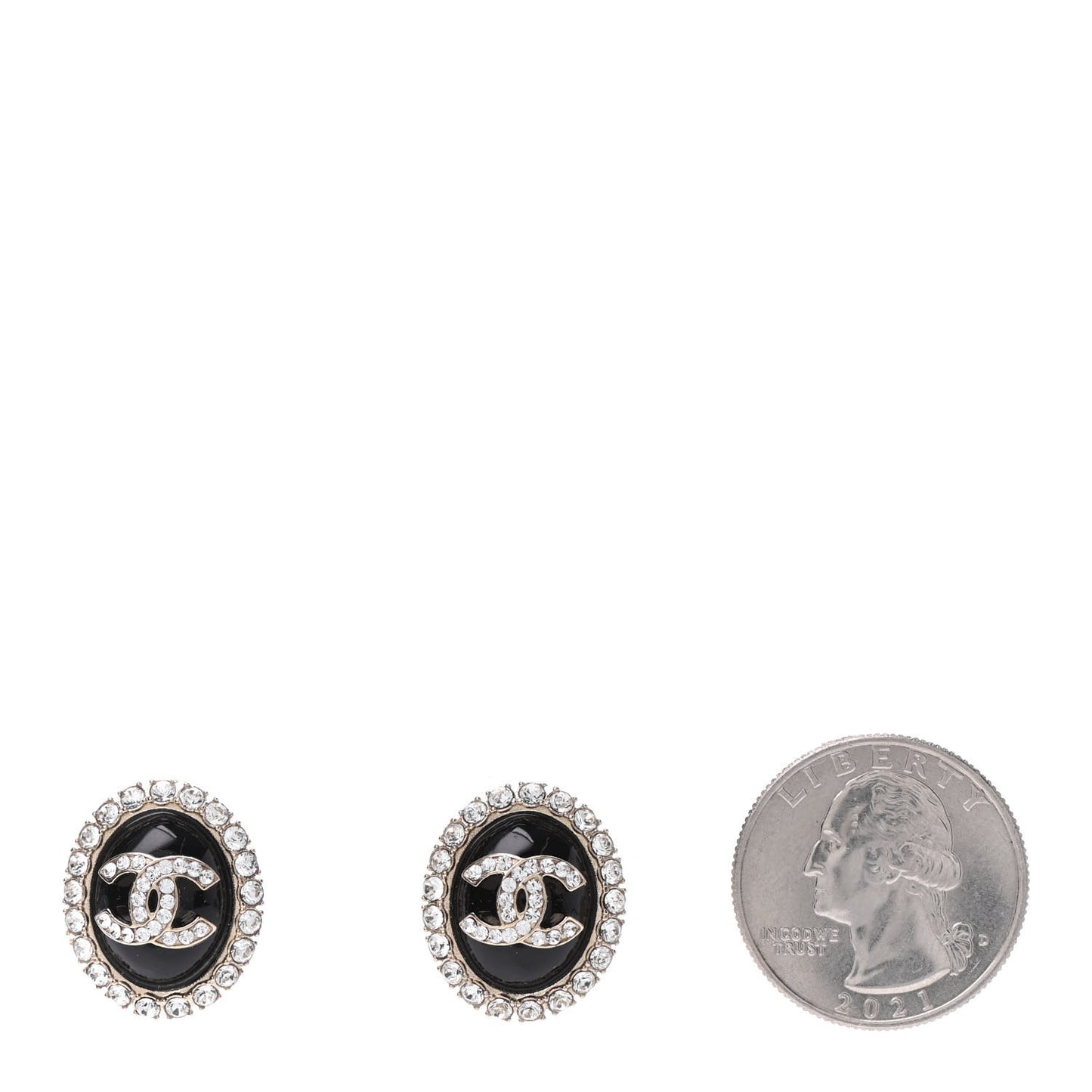 Crystal Resin CC Earrings Gold