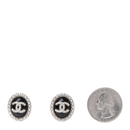 Chanel Crystal Resin CC Earrings Gold 2 of 4