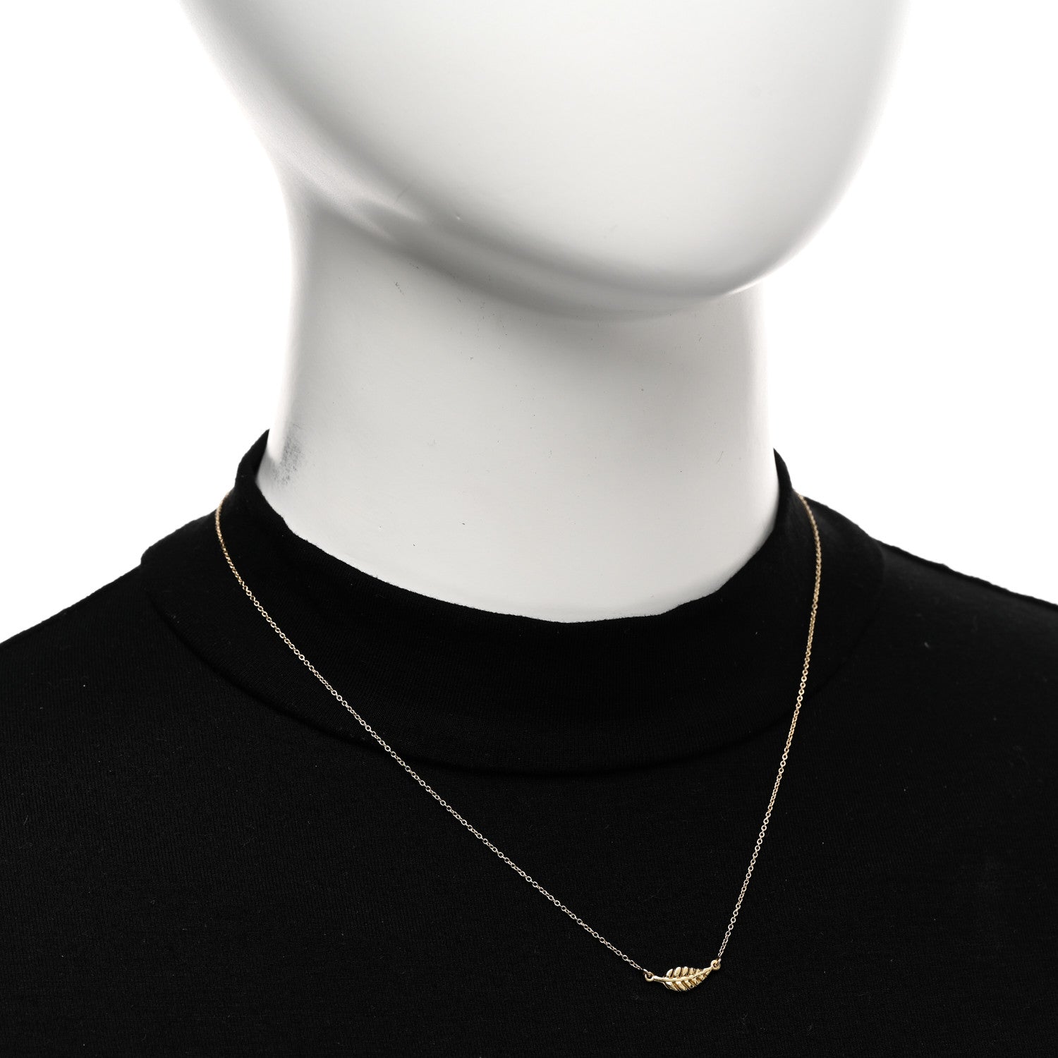 Jennifer Meyer 18K Yellow Gold Mini Leaf Necklace 2 of 5