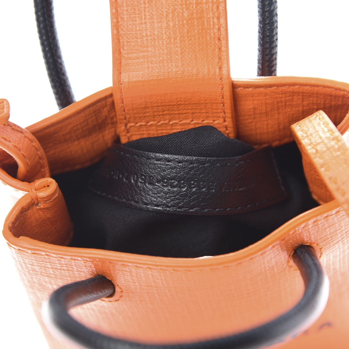 Squared Calfskin Logo Shopping Phone Holder Bag Orange