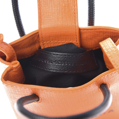 Balenciaga Squared Calfskin Logo Shopping Phone Holder Bag Orange 7 of 10