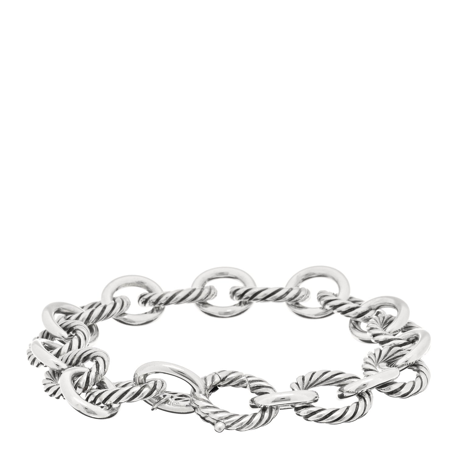 David Yurman Sterling Silver 12mm Large Oval Link Bracelet 2 of 3