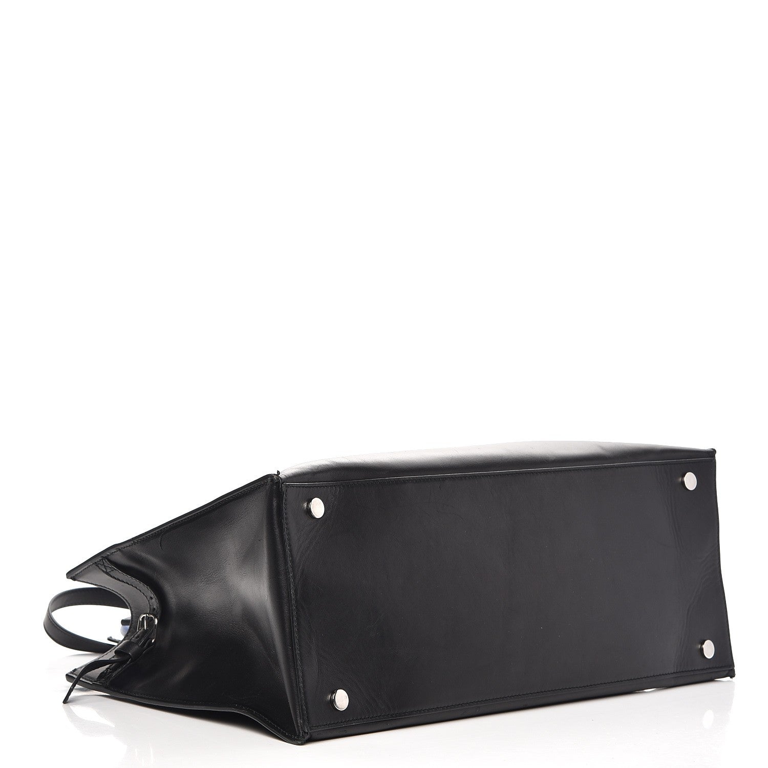 Balenciaga Calfskin Karung Padlock Nude Work S Top Handle Black Electric Bleu 5 of 17
