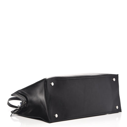 Balenciaga Calfskin Karung Padlock Nude Work S Top Handle Black Electric Bleu 5 of 17