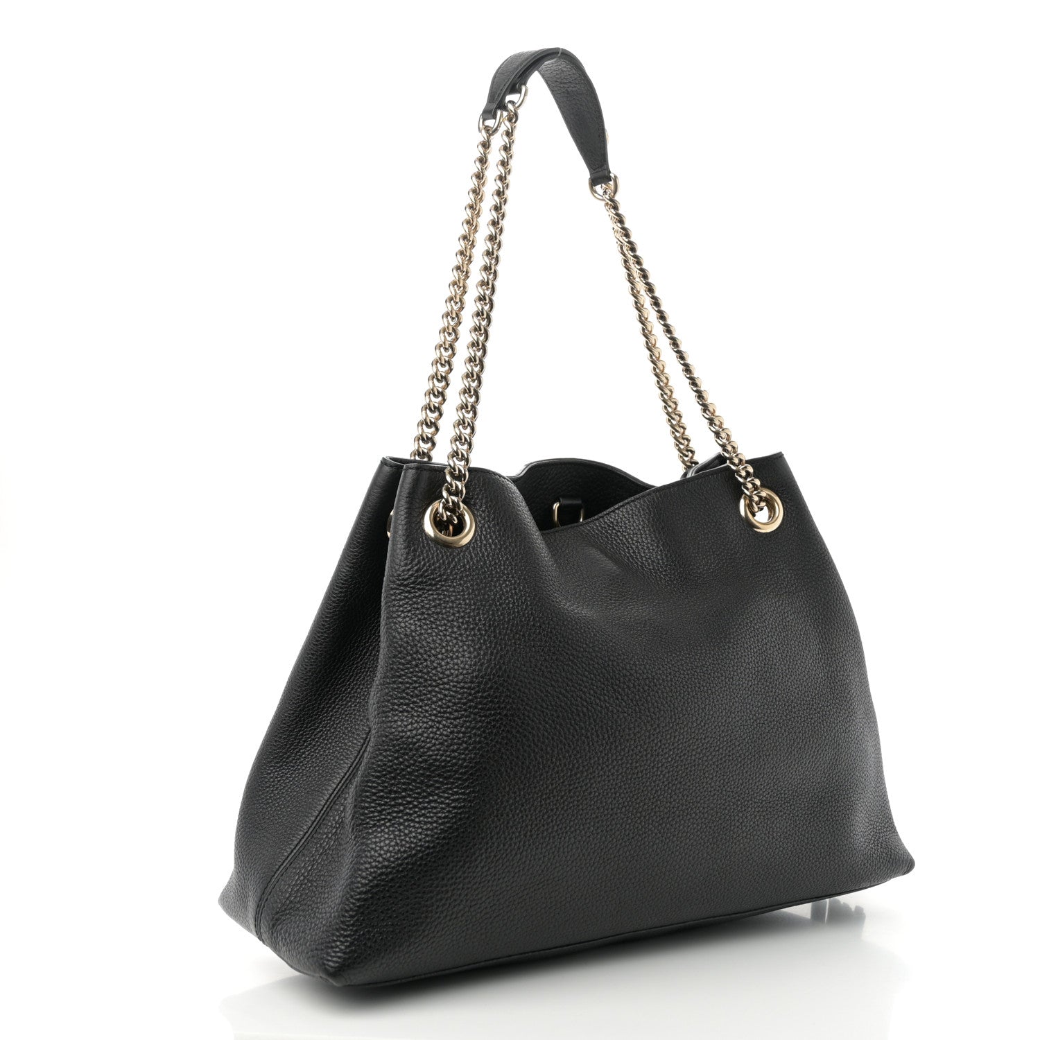 Gucci Pebbled Calfskin Medium Soho Chain Shoulder Bag Black 3 of 10