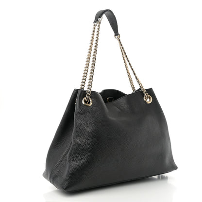 Gucci Pebbled Calfskin Medium Soho Chain Shoulder Bag Black 3 of 10