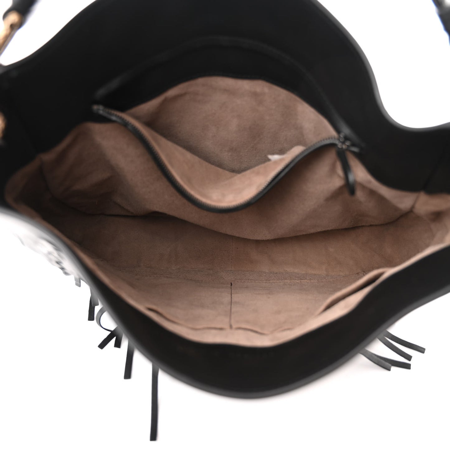 Nappa Intrecciato Fringe Brio Loop Hobo Black