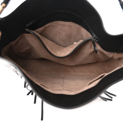 Bottega Veneta Nappa Intrecciato Fringe Brio Loop Hobo Black 6 of 14