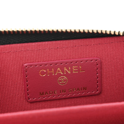 Chanel Lambskin Quilted Chanel 19 Zip Around Coin Purse Wallet Black 6 of 8