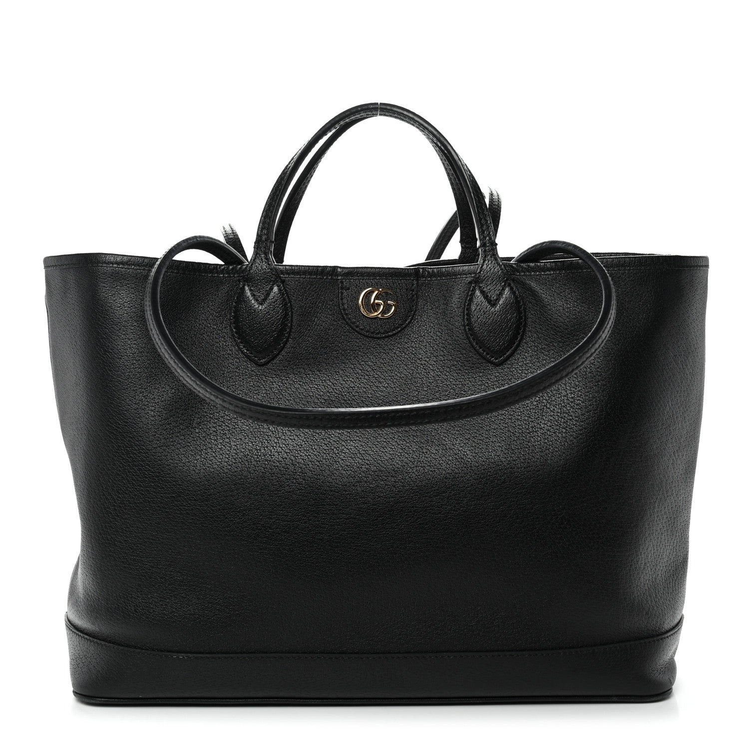 Gucci Textured Dollar Calfskin Medium Ophidia Shoulder Tote Bag Black 1 of 12