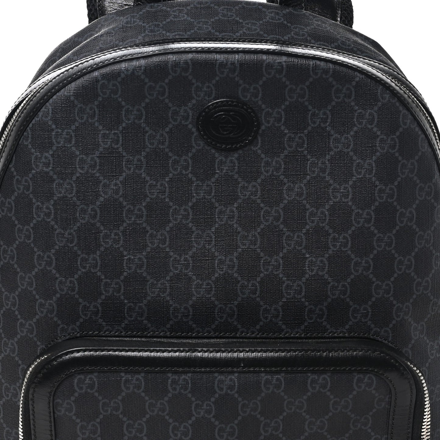 GG Supreme Monogram Textured Calfskin Retro Interlocking G Backpack Black