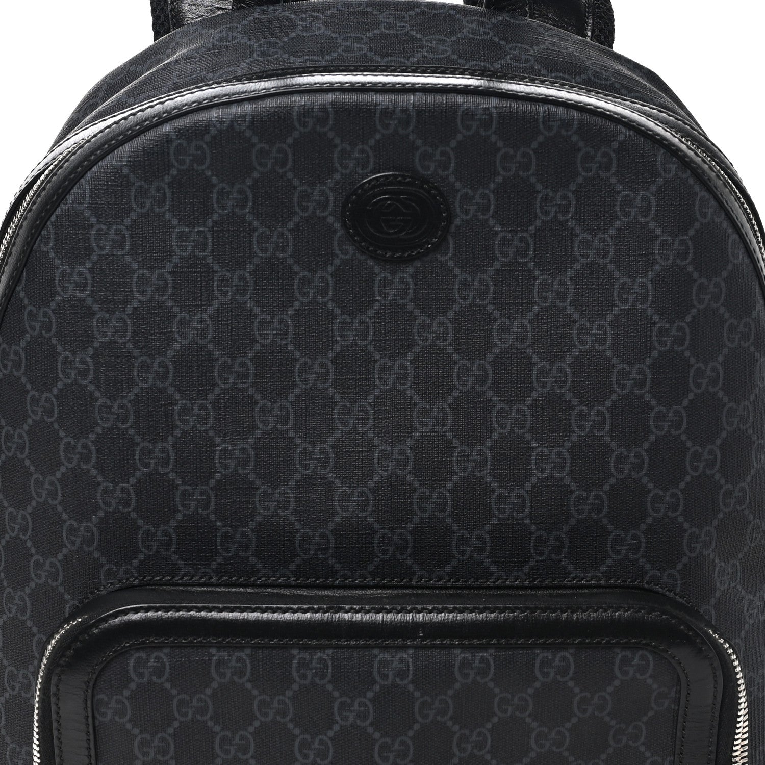 Gucci GG Supreme Monogram Textured Calfskin Retro Interlocking G Backpack Black 8 of 10