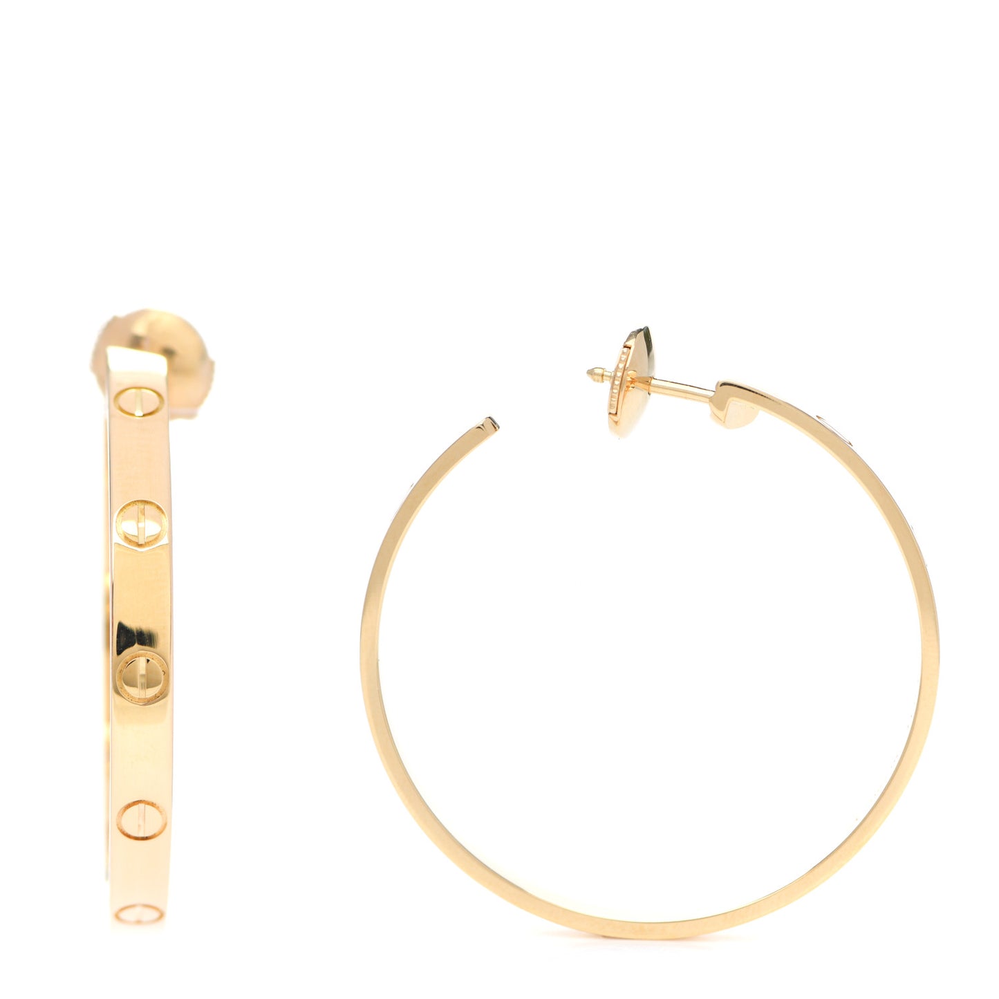 18K Yellow Gold Large LOVE Hoop Earrings