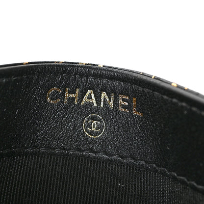 Chanel Calfskin Crocodile Embossed Graffiti 2.55 Cocodile Reissue Card Holder Black Gold 6 of 9