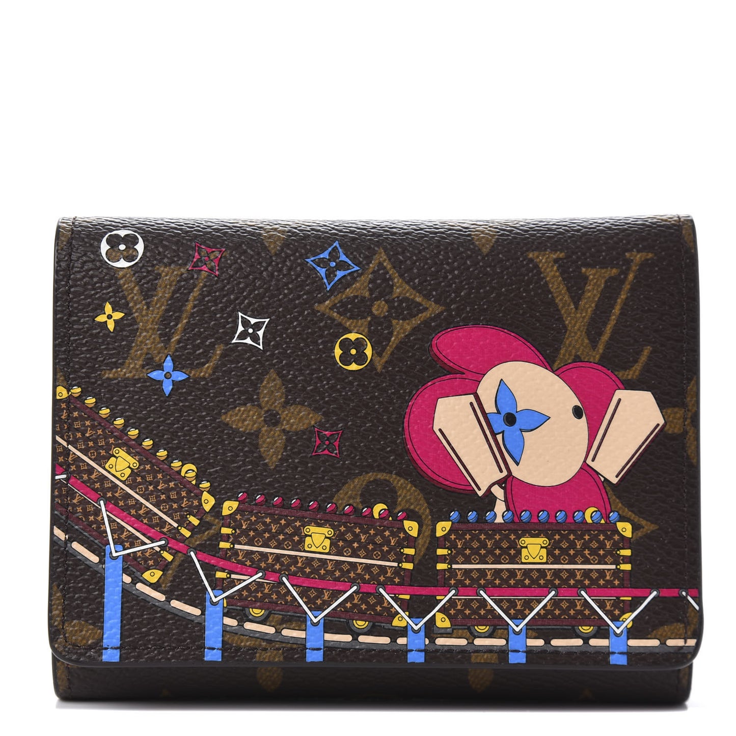 Monogram 2020 Christmas Animation Roller Coaster Victorine Wallet Pivoine